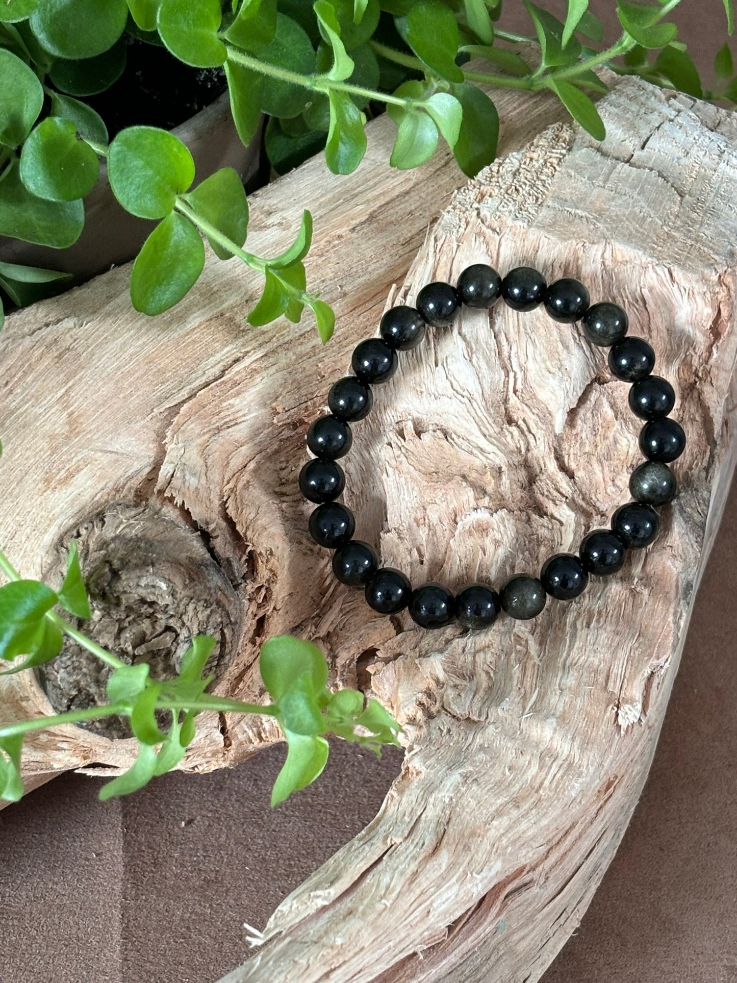 Goud obsidiaan armband 8mm