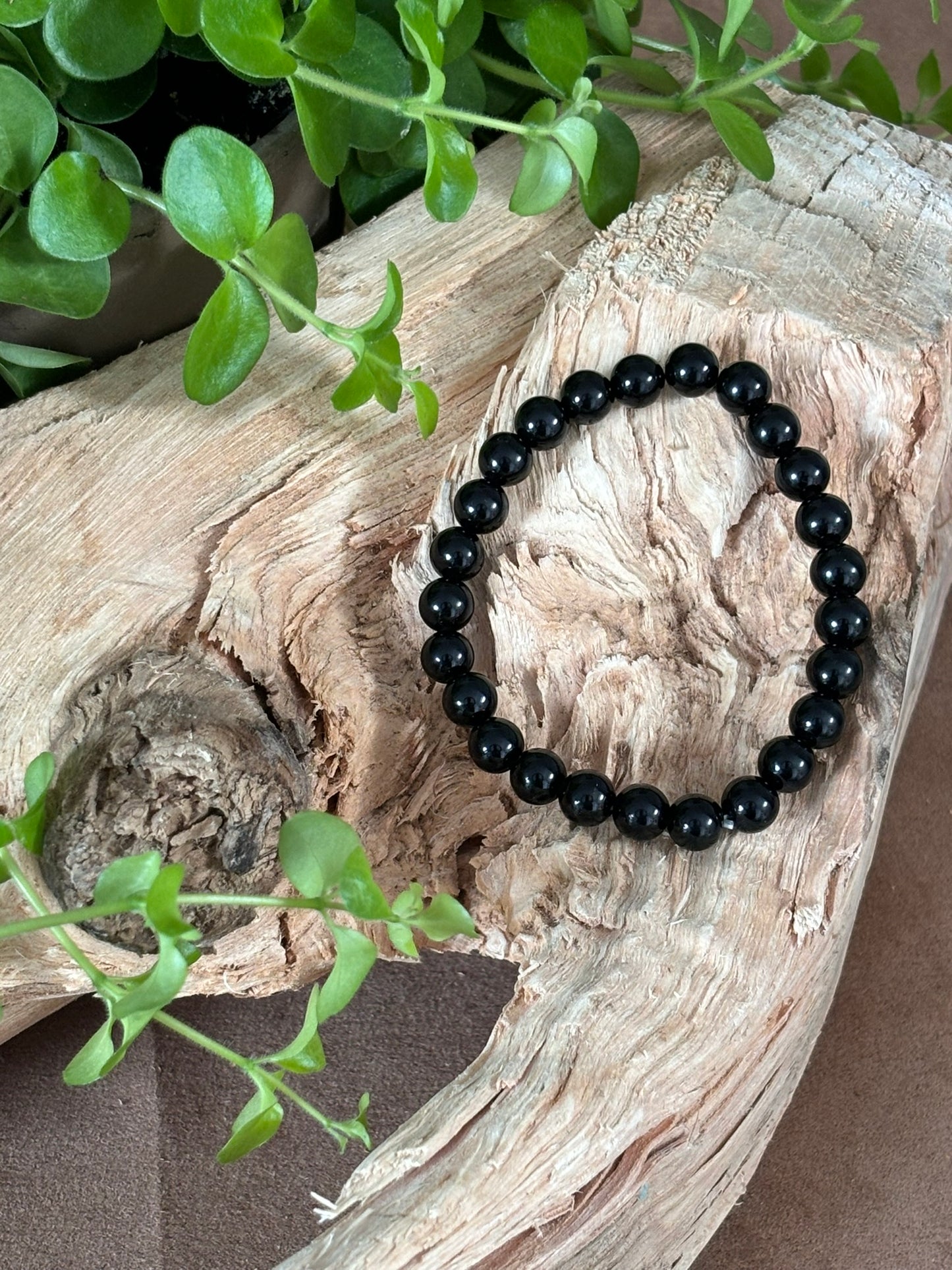 Zwarte obsidiaan armband 8mm