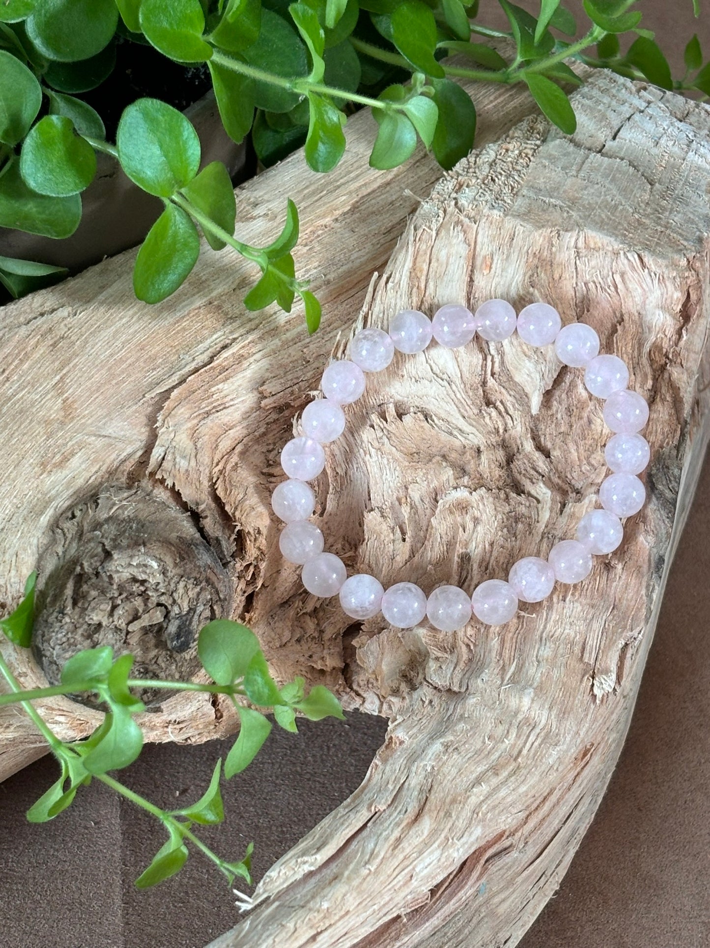 Rozenkwarts armband 8mm