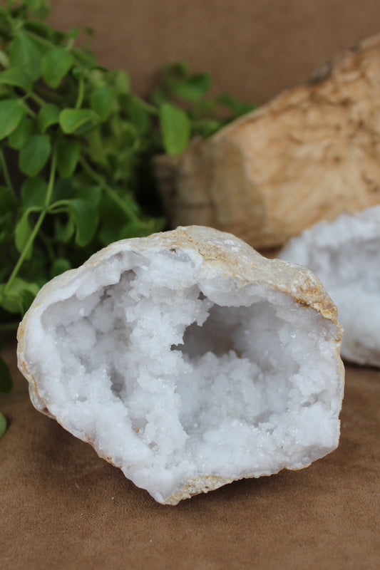 Kwarts geode – 2 bijpassende helften