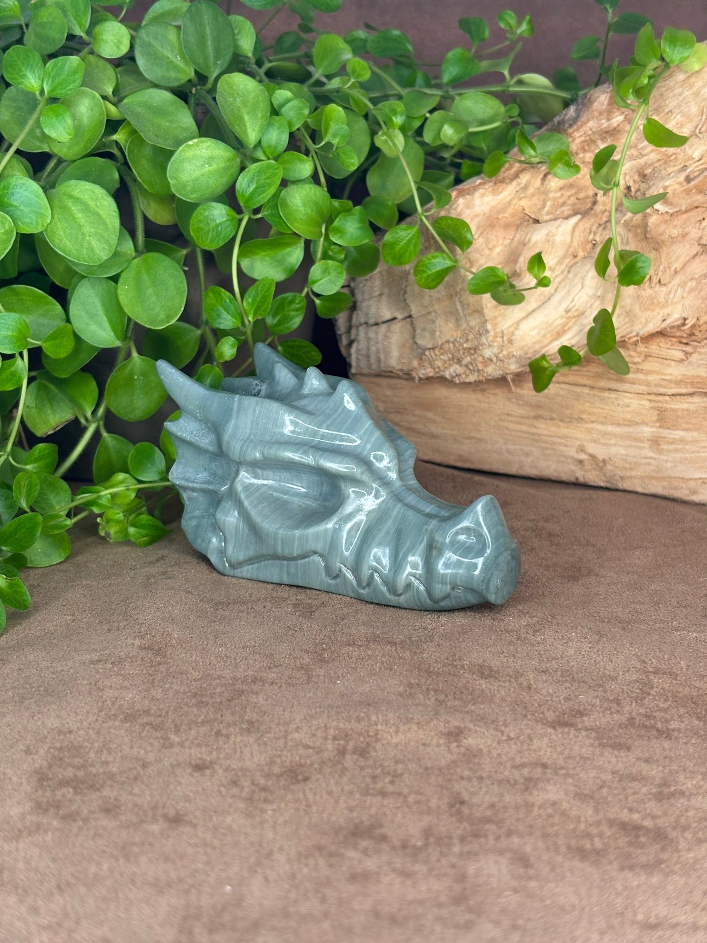 Groene jaspis draak – 10 cm