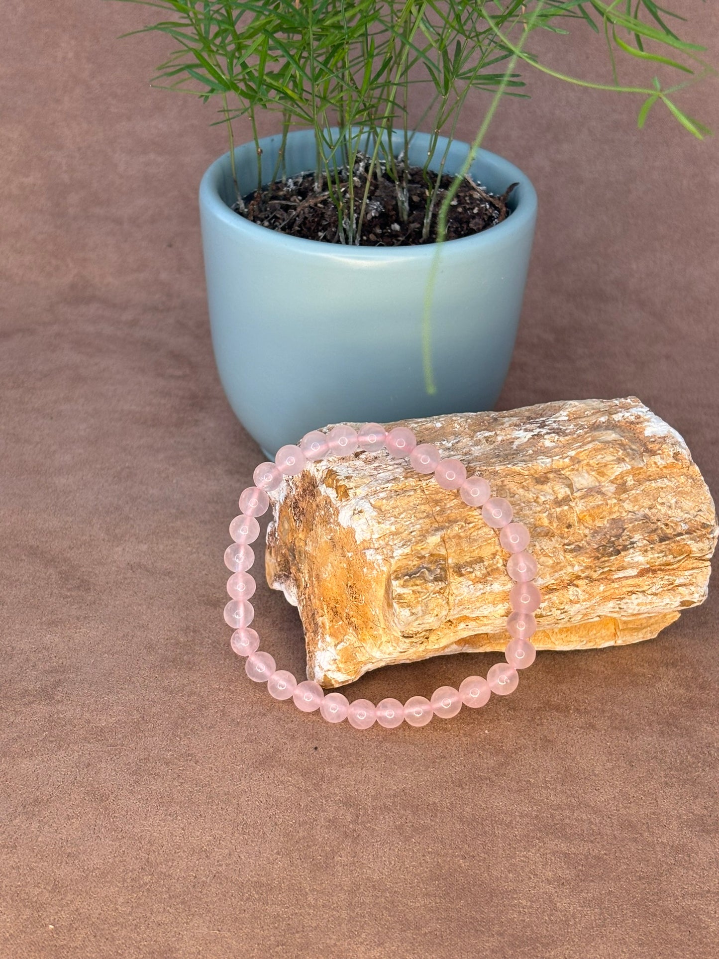 Rozenkwarts armband, 6mm