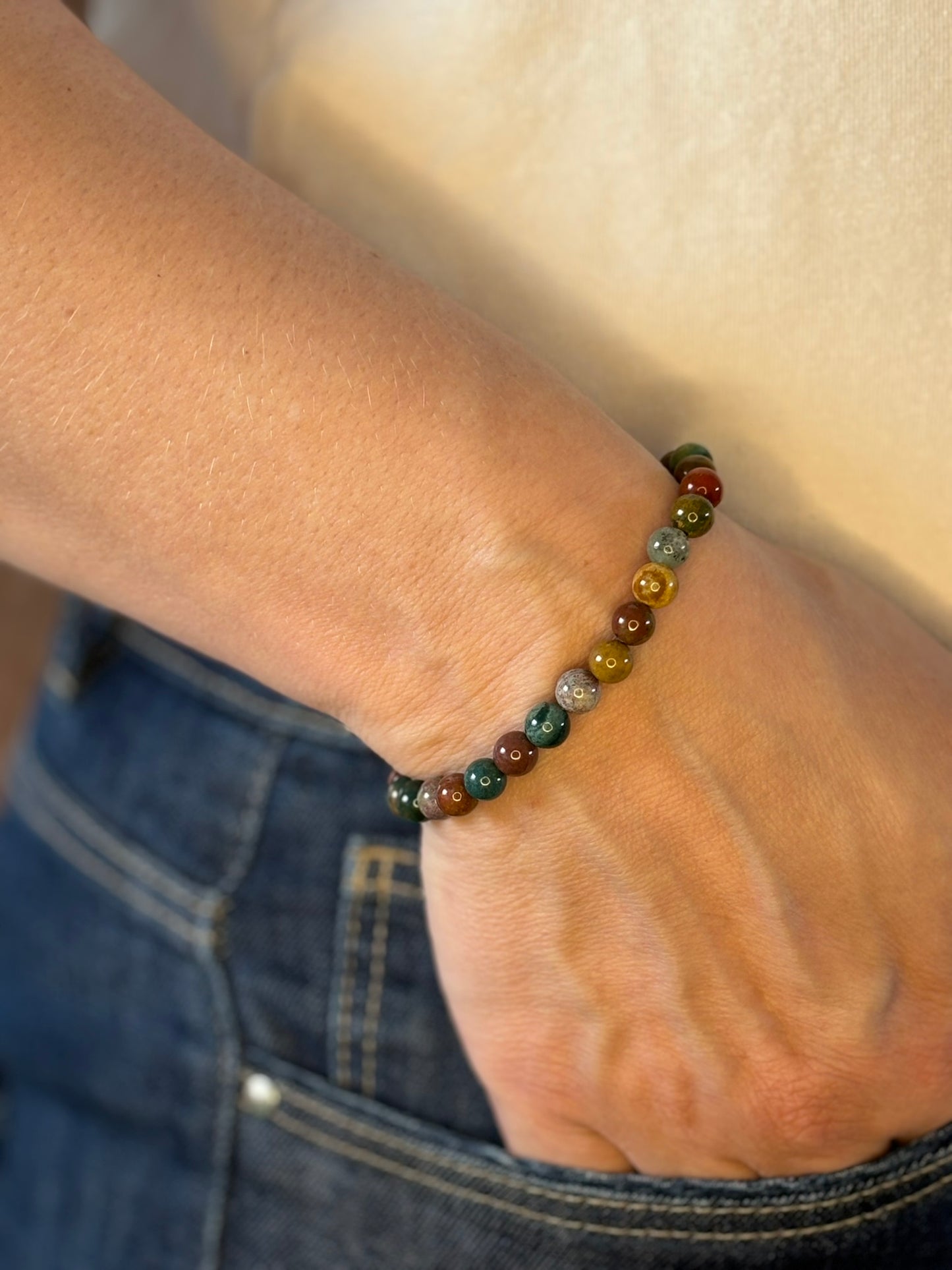 Oceaan Jaspis armband, 6mm