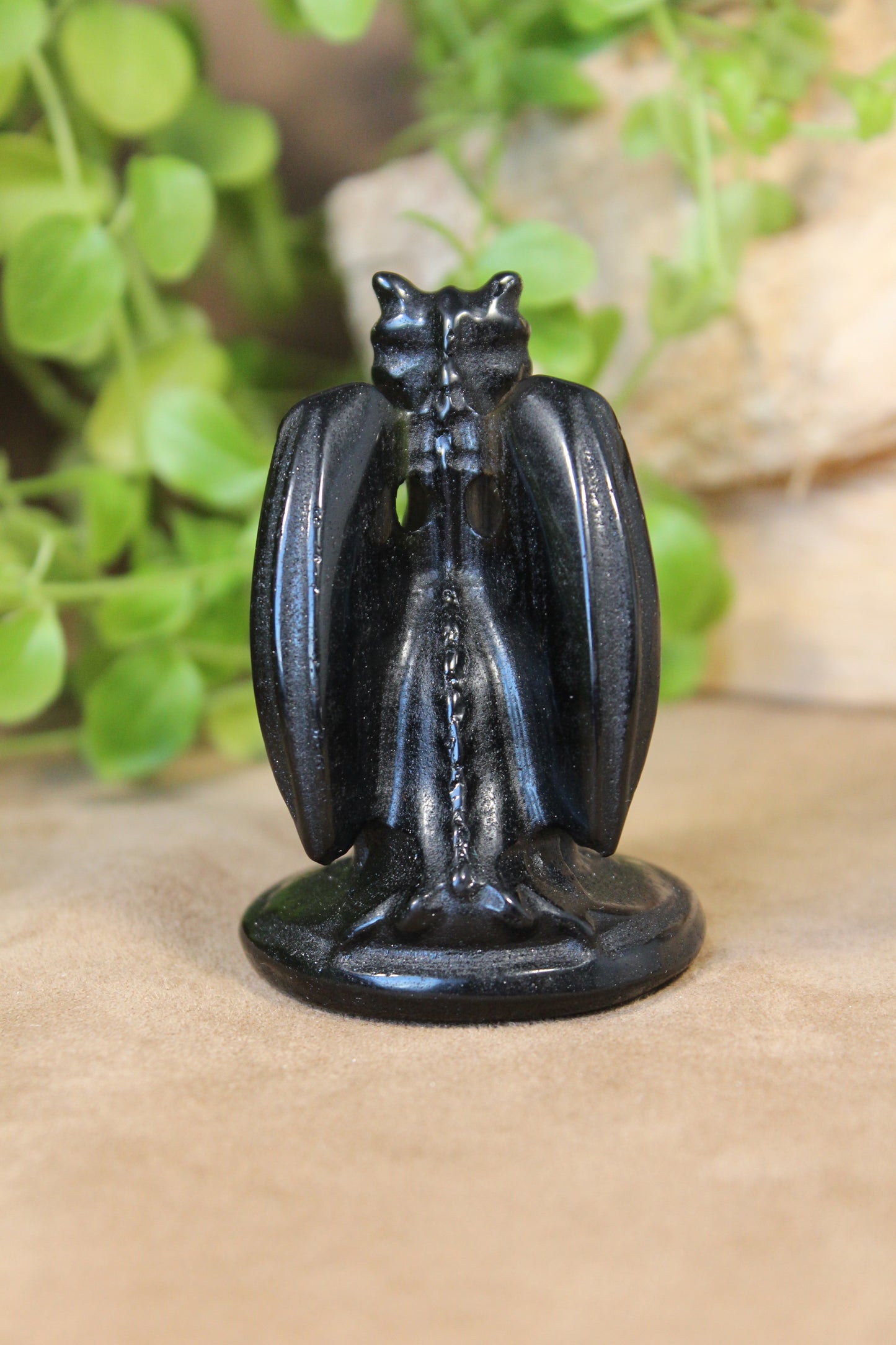 Draakje van zwarte obsidiaan