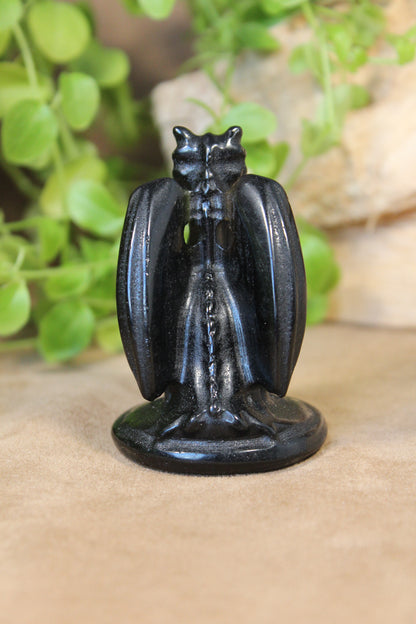 Draakje van zwarte obsidiaan