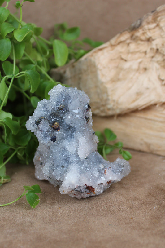 Kwarts met chalcopyriet uit Marokko