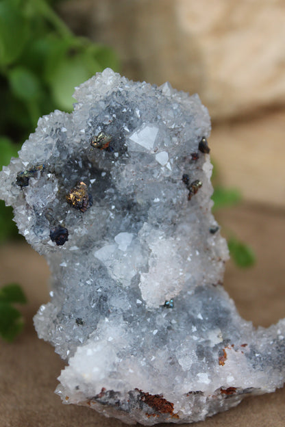 Kwarts met chalcopyriet uit Marokko
